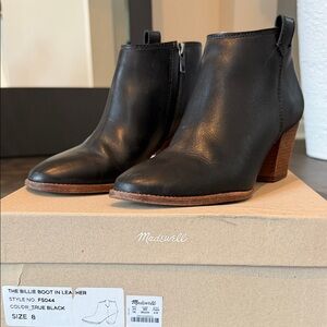 Madewell True Black Leather Ankle Booties